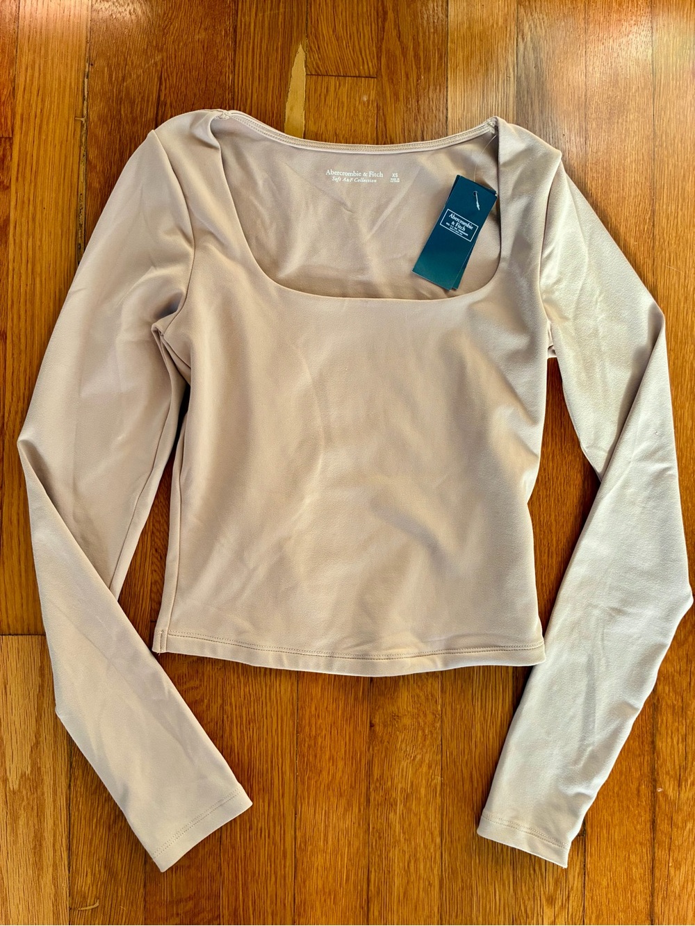 Abercrombie & Fitch XS Soft A&F Collection Square Neck Top Long Sleeve NWT